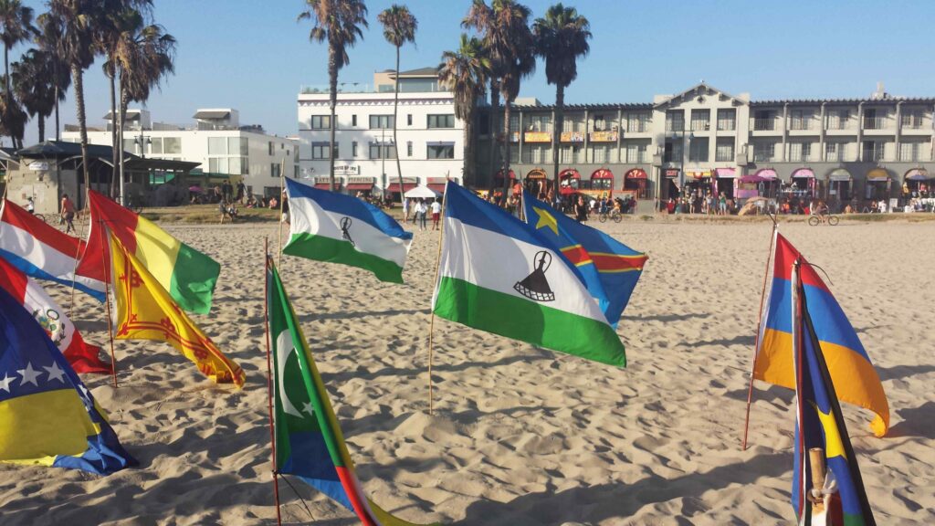 #22. Lesotho Flag at Flags of the World Display in Venice Beach, CA (2016)