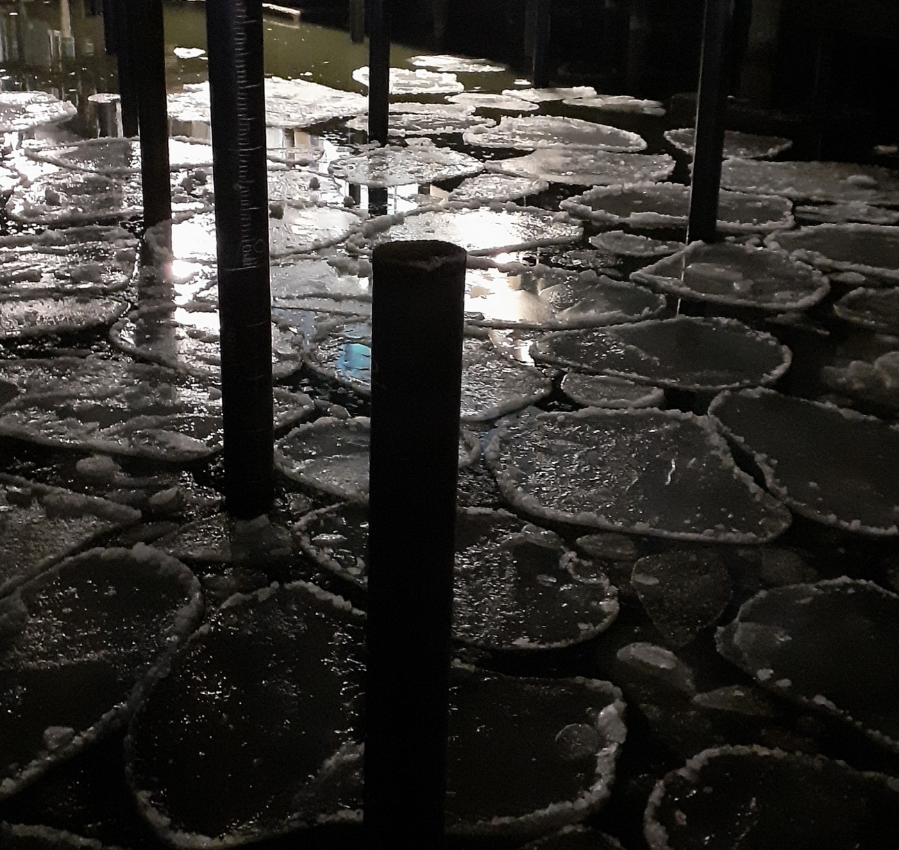 Ice Circles in the Hudson River